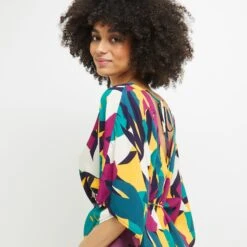 TUNIQUE BEACHWEAR MULTICO ROSE -sous-vêtement boutique 20056300 Z