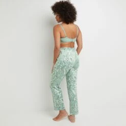 PANTALON SATIN IMPRIME Vert Clair 7 PANTALON SATIN IMPRIME Vert Clair -sous-vêtement boutique 20063900 D