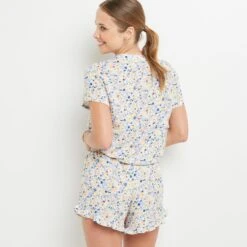 SHORT IMPRIME MULTICO BLEU -sous-vêtement boutique 20065600 D