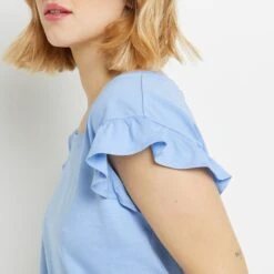 TEE SHIRT MANCHES COURTES COTON BLEU CLAIR 8 TEE SHIRT MANCHES COURTES COTON BLEU CLAIR -sous-vêtement boutique 20065800 Z