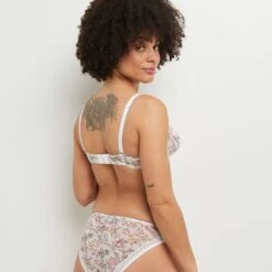 SOUTIEN-GORGE CORBEILLE IMPRIME MULTICO BLANC -sous-vêtement boutique 20068400 D