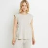 TEE SHIRT MANCHES COURTES COTON BEIGE
