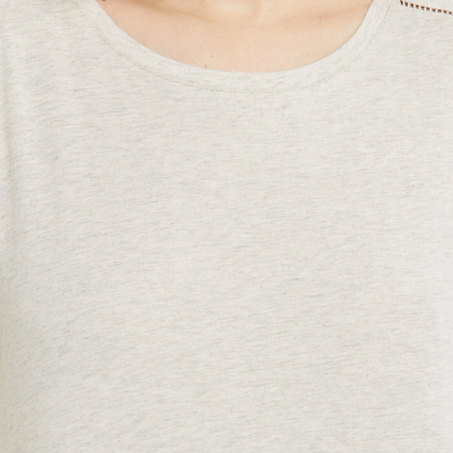 TEE SHIRT MANCHES COURTES COTON BEIGE 5 TEE SHIRT MANCHES COURTES COTON BEIGE – Image 3