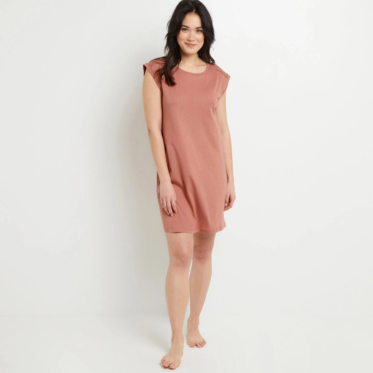 NUISETTE MANCHES COURTES COTONi ROSE 3 NUISETTE MANCHES COURTES COTONi ROSE