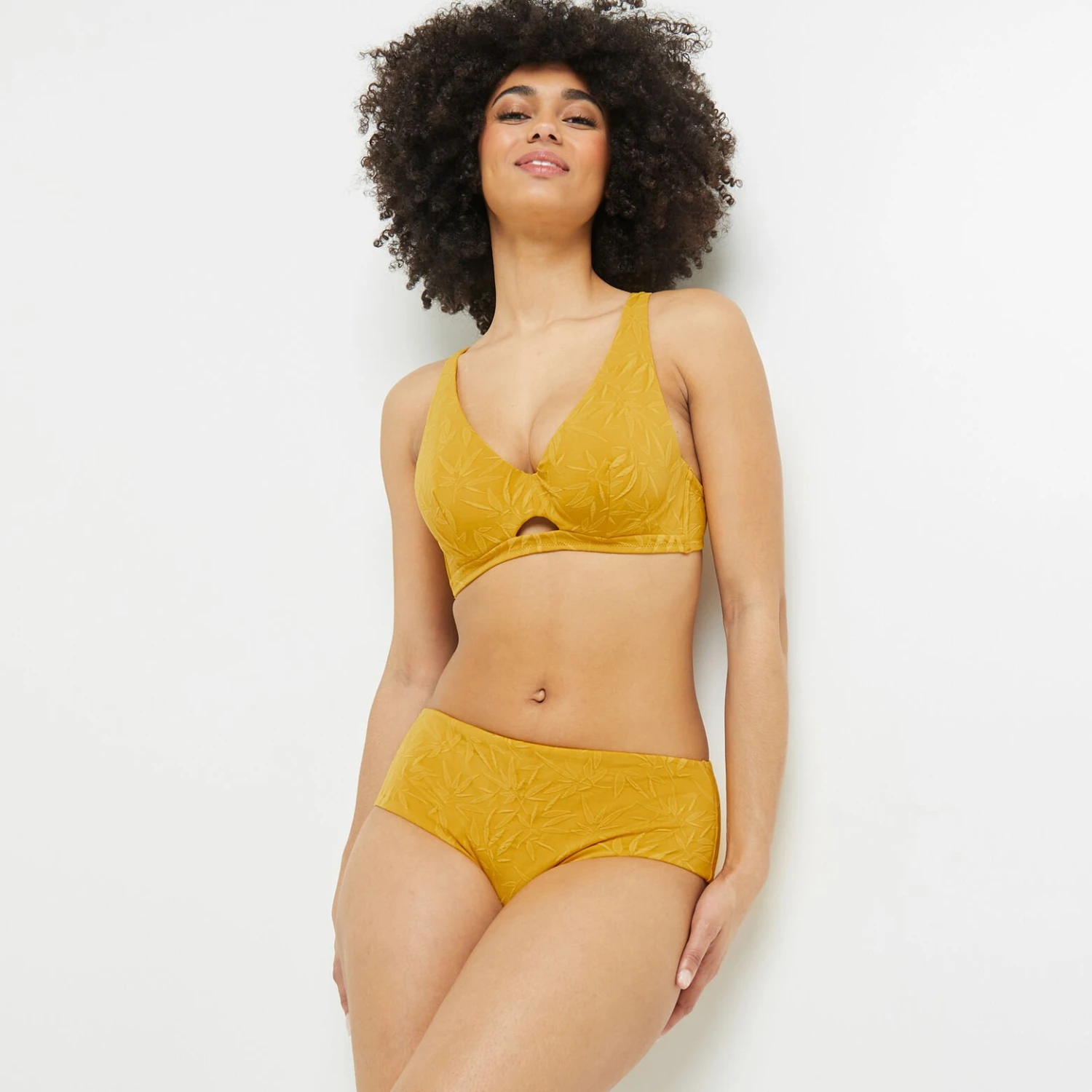 MAILLOT DE BAIN CULOTTE HAUTE JAUNE 4 MAILLOT DE BAIN CULOTTE HAUTE JAUNE – Image 3