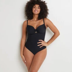 MAILLOT DE BAIN UNE PIECE EMBOITANT NOIR -sous-vêtement boutique 20072900 C
