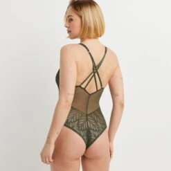 Celine BODY SANS ARMATURES DENTELLE KAKI -sous-vêtement boutique 20077200 D