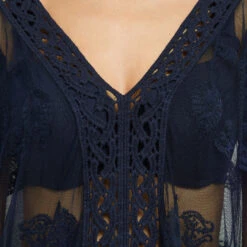 BEACHWEAR TUNIQUE BRODEE MARINE -sous-vêtement boutique 42582503 Z