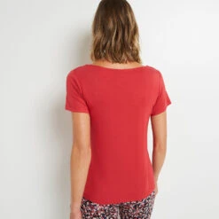 TEE SHIRT MANCHES COURTES ROSE -sous-vêtement boutique 43186803 D