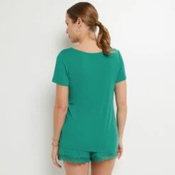 TEE SHIRT MANCHES COURTES VERT -sous-vêtement boutique 43186804 D