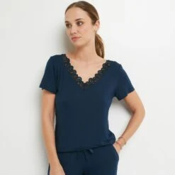 TEE SHIRT MANCHES COURTES MARINE