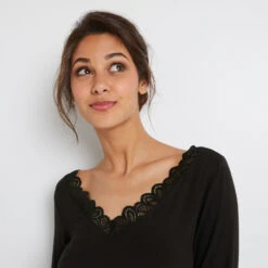 TEE SHIRT MANCHES LONGUES NOIR -sous-vêtement boutique 43186900 M