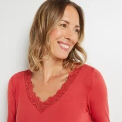 TEE SHIRT MANCHES LONGUES ROSE 7 TEE SHIRT MANCHES LONGUES ROSE -sous-vêtement boutique 43186902 M