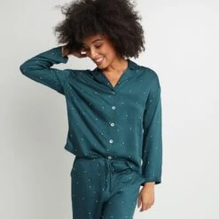 CHEMISE DE PYJAMA VISCOSE VERT