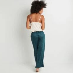 PANTALON PALAZZO VISCOSE VERT -sous-vêtement boutique 43193600 D