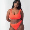 BRASSIERE MAILLE GAUFREE ORANGE -sous-vêtement boutique 77015200 F