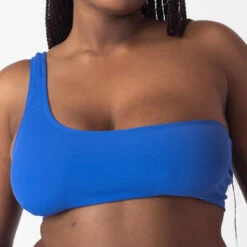 BRASSIERE ONE SHOULDER MAILLE COTEL BLEU -sous-vêtement boutique 77015600 Z