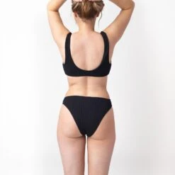 CULOTTE MAILLE GAUFREE NOIR -sous-vêtement boutique 77016300 D